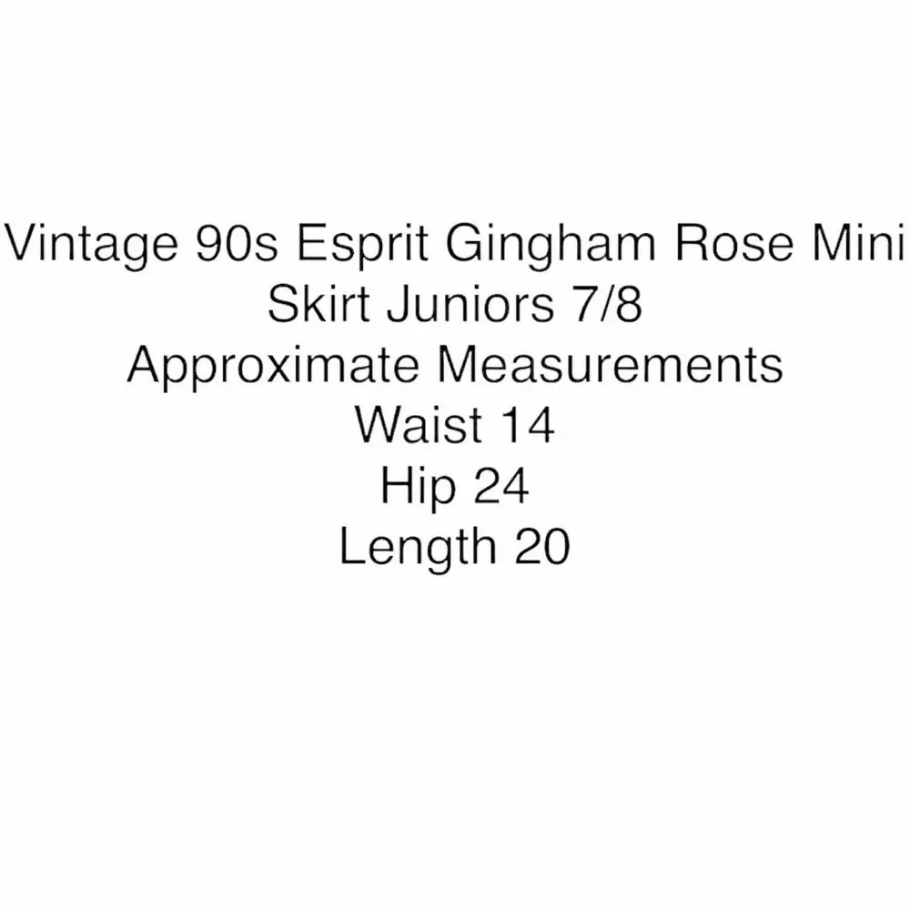 Esprit Flare Skirt Vintage Women Black Cream Gingham Rose Button Front Size XS S